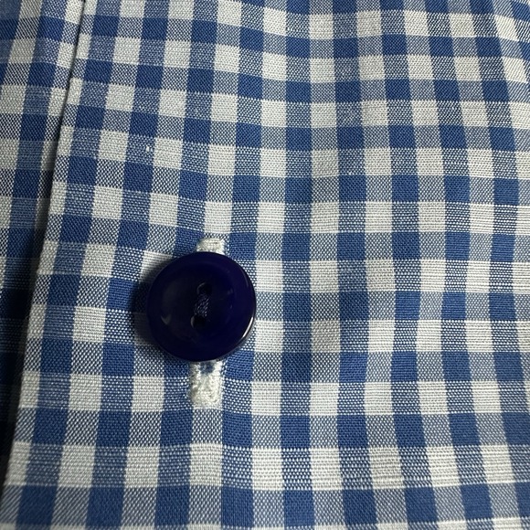 Eton Shirt Men XXL 18/46 Blue Gingham Check Plaid Contemporary Dress Long Sleeve - Picture 6 of 8